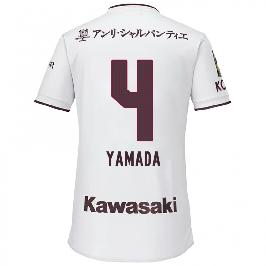 Dětské Kaito Yamada #4 Bílá Červená Daleko Hráčské Dresy 2024/25 Dres