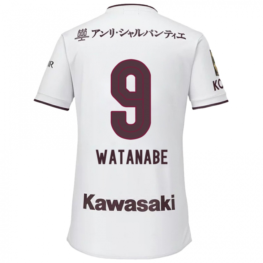 Dětské Hayato Watanabe #9 Bílá Červená Daleko Hráčské Dresy 2024/25 Dres