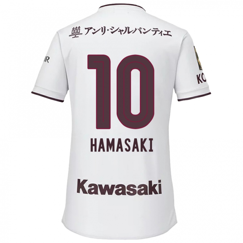 Dětské Kento Hamasaki #10 Bílá Červená Daleko Hráčské Dresy 2024/25 Dres