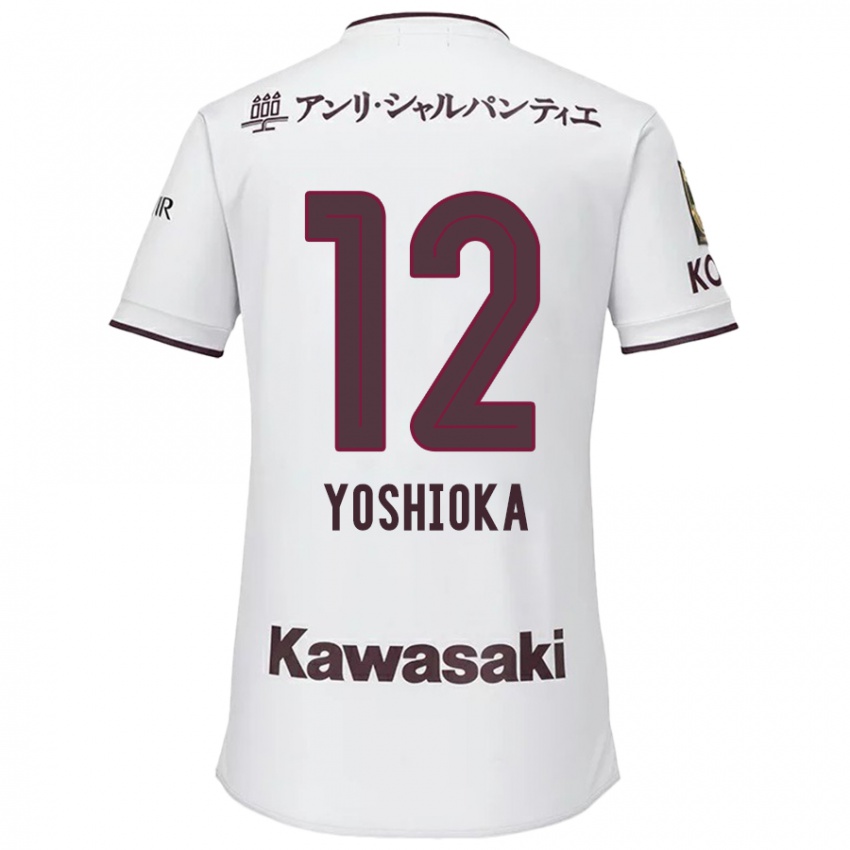 Dětské Kosuke Yoshioka #12 Bílá Červená Daleko Hráčské Dresy 2024/25 Dres