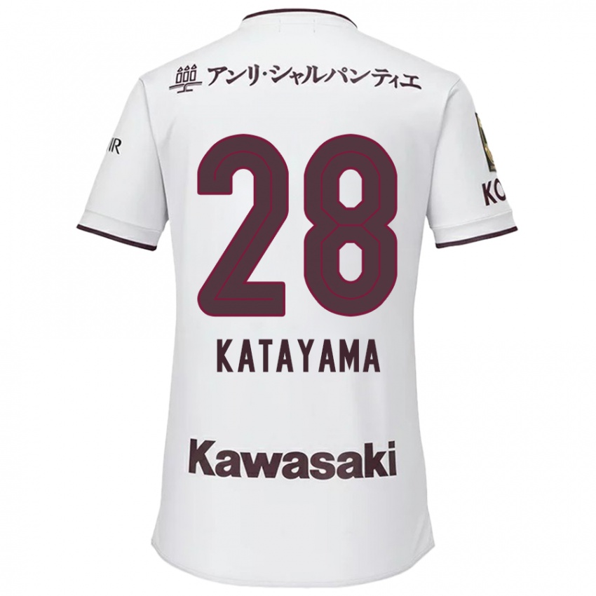 Dětské Kota Katayama #28 Bílá Červená Daleko Hráčské Dresy 2024/25 Dres