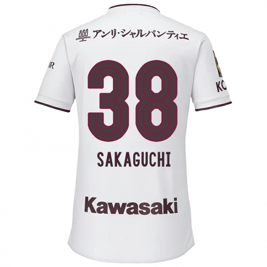 Dětské Yuki Sakaguchi #38 Bílá Červená Daleko Hráčské Dresy 2024/25 Dres