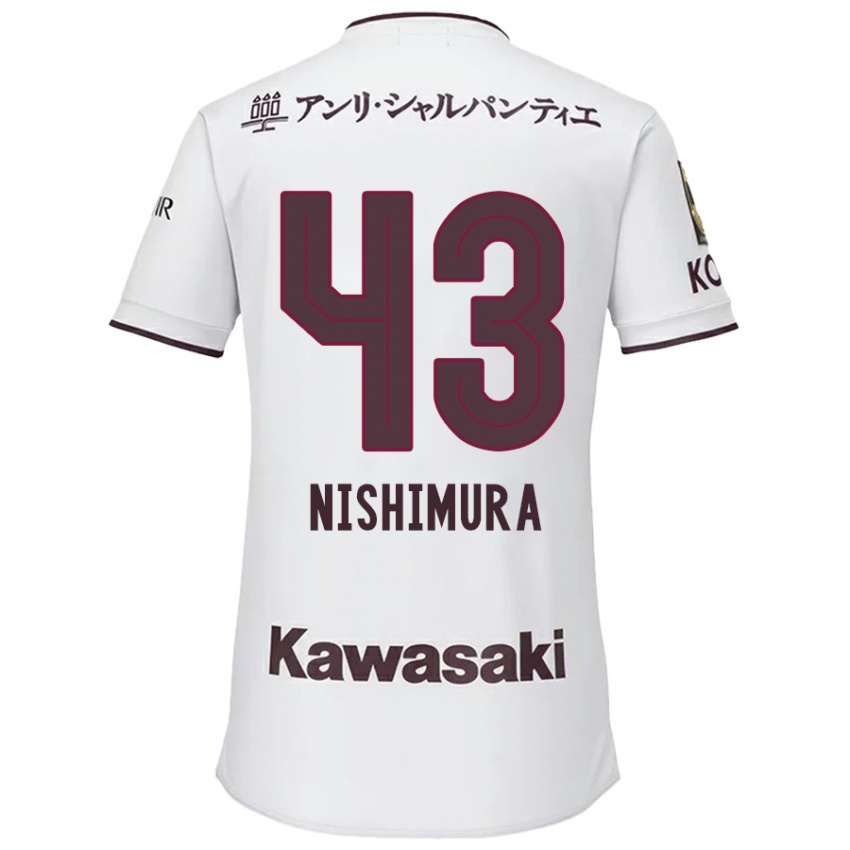 Dětské Nagi Nishimura #43 Bílá Červená Daleko Hráčské Dresy 2024/25 Dres