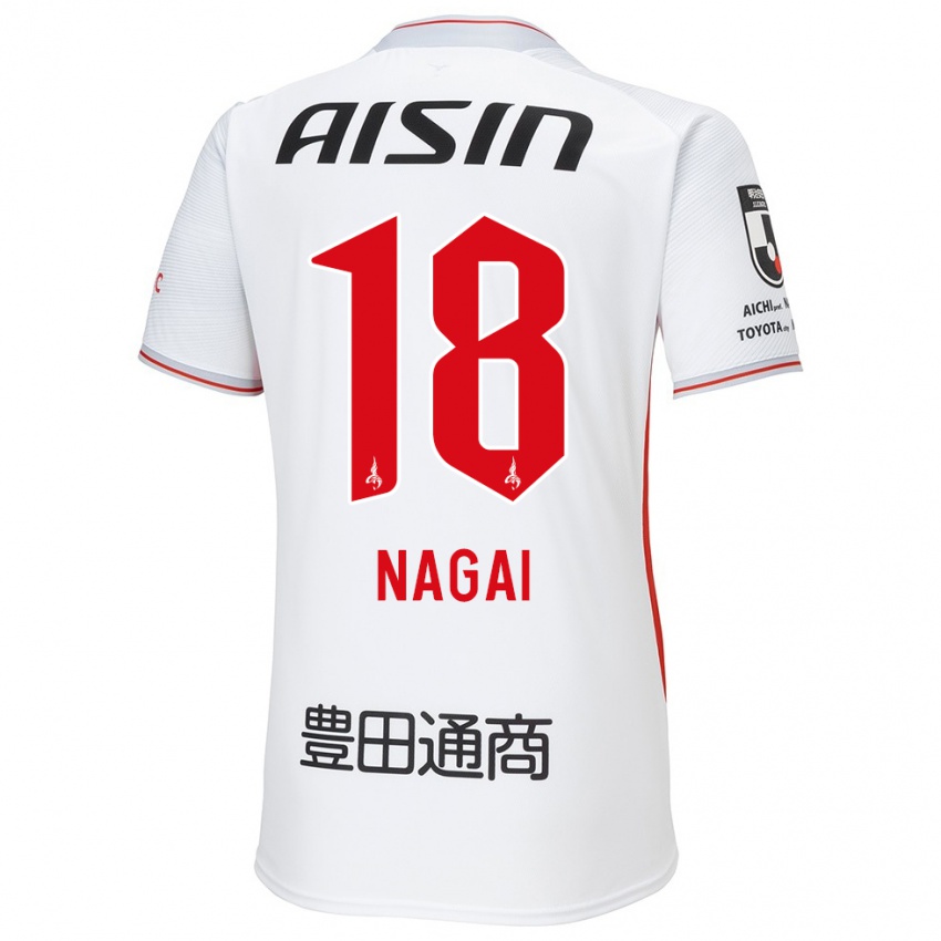 Dětské Kensuke Nagai #18 Bílá Žlutá Červená Daleko Hráčské Dresy 2024/25 Dres