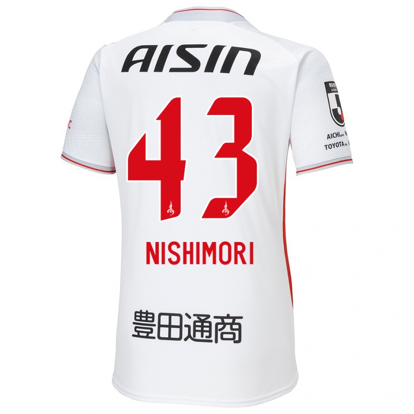 Dětské Yuto Nishimori #43 Bílá Žlutá Červená Daleko Hráčské Dresy 2024/25 Dres