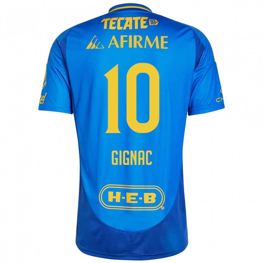 Dětské Andre-Pierre Gignac #10 Modrá Žlutá Daleko Hráčské Dresy 2024/25 Dres