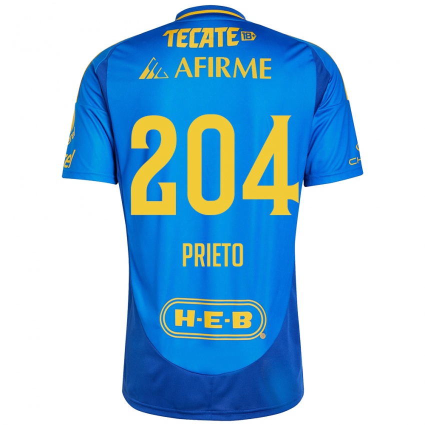 Dětské Leonel Prieto #204 Modrá Žlutá Daleko Hráčské Dresy 2024/25 Dres