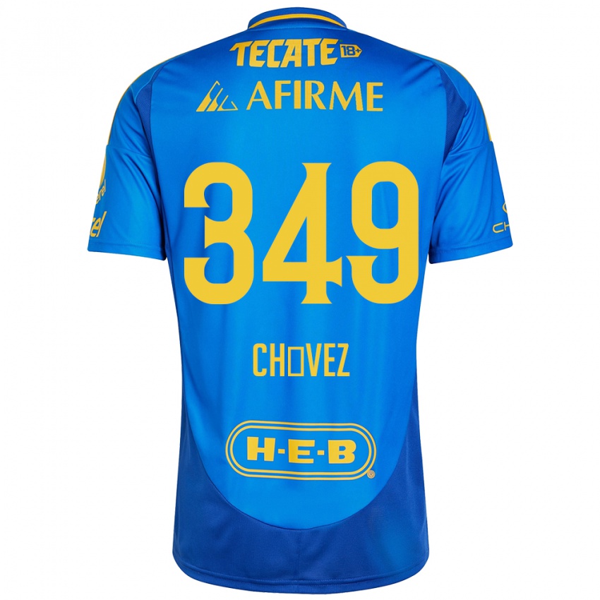 Dětské Jorge Chávez #349 Modrá Žlutá Daleko Hráčské Dresy 2024/25 Dres