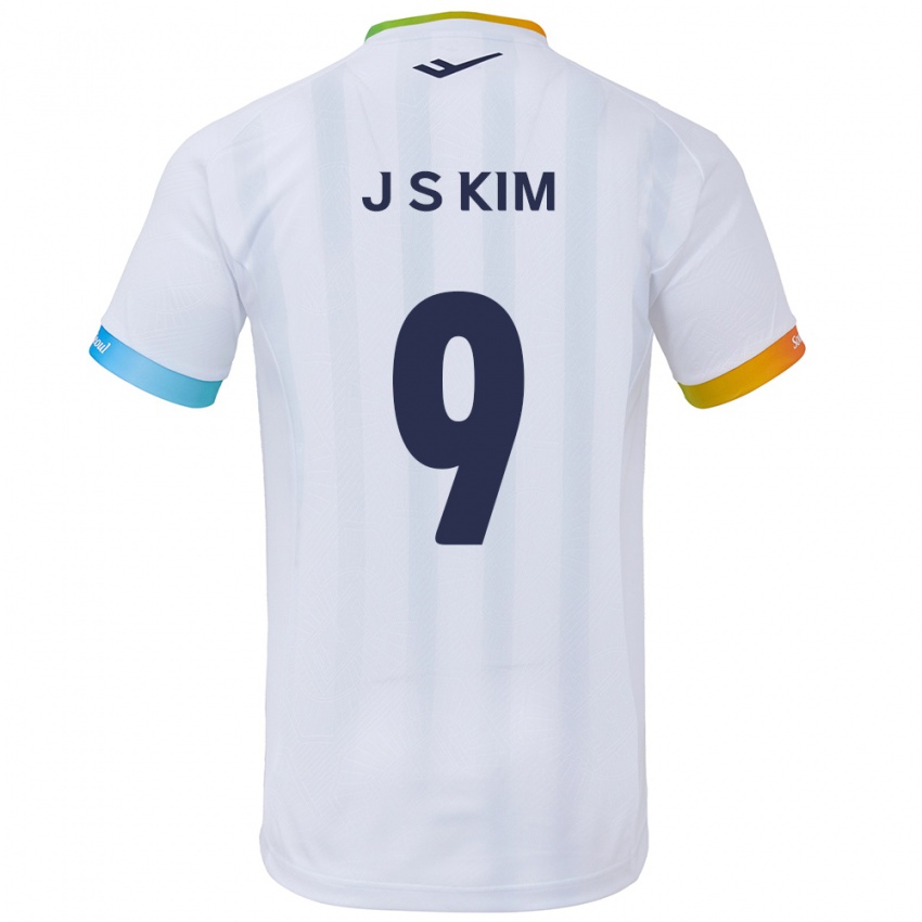 Dětské Shin-Jin Kim #9 Bílá Modrá Daleko Hráčské Dresy 2024/25 Dres