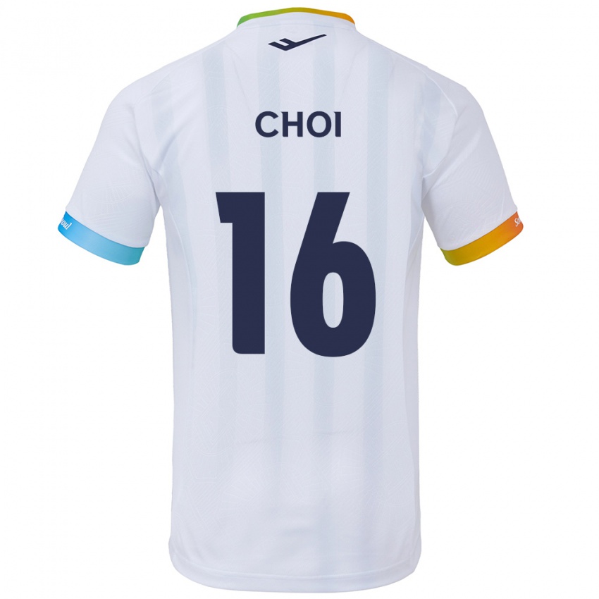 Dětské Jun Choi #16 Bílá Modrá Daleko Hráčské Dresy 2024/25 Dres