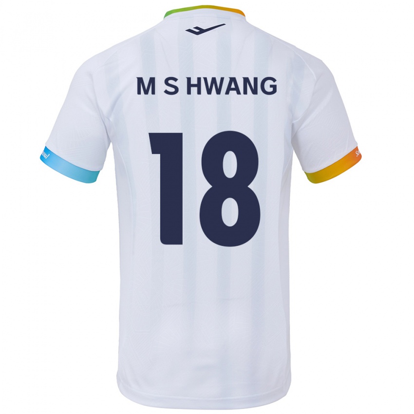 Dětské Seong-Min Hwang #18 Bílá Modrá Daleko Hráčské Dresy 2024/25 Dres