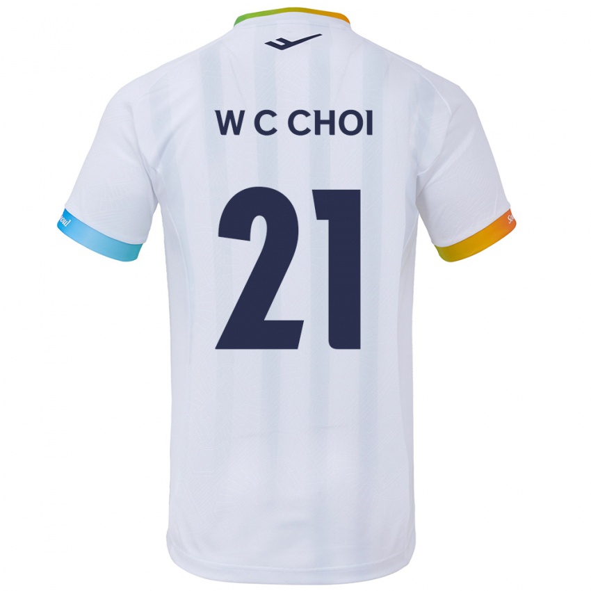 Dětské Cheol-Won Choi #21 Bílá Modrá Daleko Hráčské Dresy 2024/25 Dres