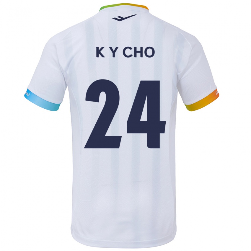 Dětské Young-Kwang Cho #24 Bílá Modrá Daleko Hráčské Dresy 2024/25 Dres