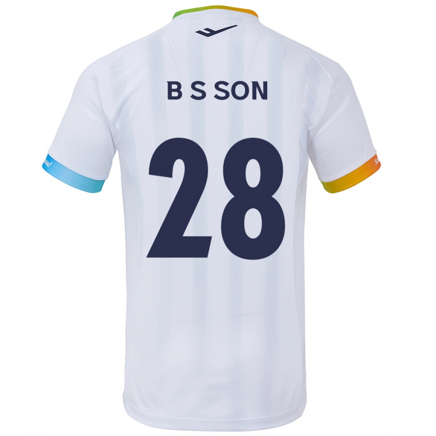 Dětské Seung-Beom Son #28 Bílá Modrá Daleko Hráčské Dresy 2024/25 Dres