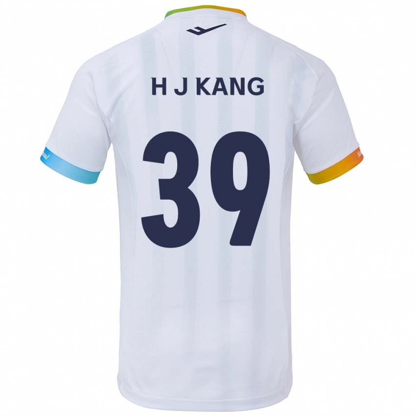 Dětské Ju-Hyeok Kang #39 Bílá Modrá Daleko Hráčské Dresy 2024/25 Dres