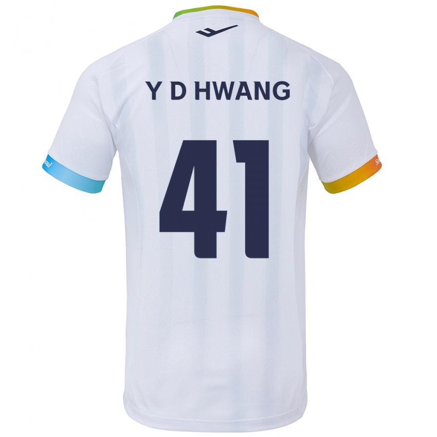 Dětské Do-Yoon Hwang #41 Bílá Modrá Daleko Hráčské Dresy 2024/25 Dres