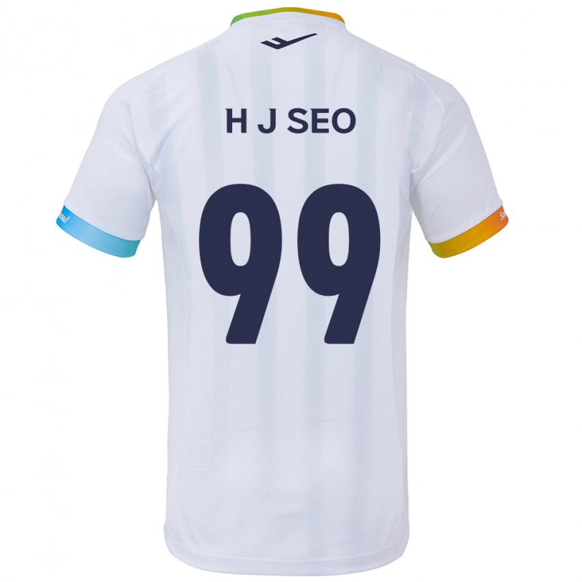 Dětské Ju-Hwan Seo #99 Bílá Modrá Daleko Hráčské Dresy 2024/25 Dres