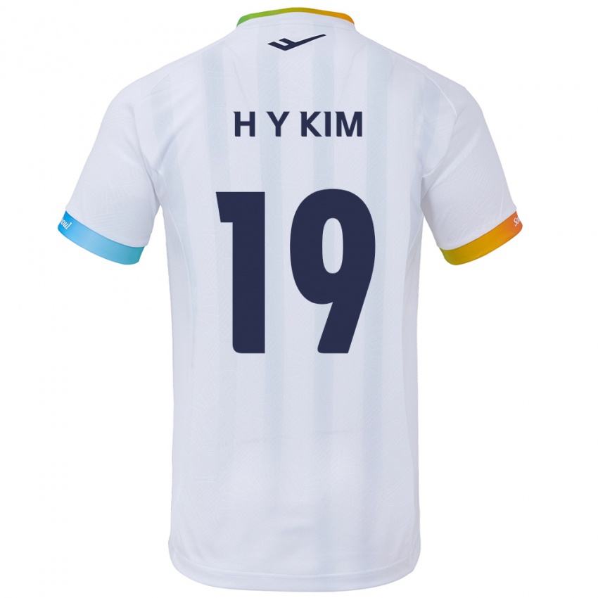 Dětské Yong-Hyuk Kim #19 Bílá Modrá Daleko Hráčské Dresy 2024/25 Dres