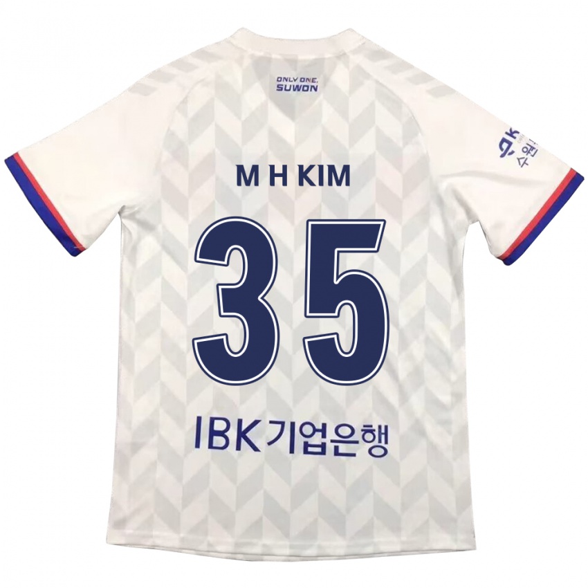 Dětské Hyeon-Min Kim #35 Bílá Modrá Daleko Hráčské Dresy 2024/25 Dres