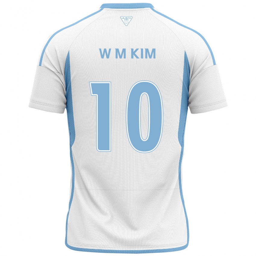 Dětské Min-Woo Kim #10 Bílá Modrá Daleko Hráčské Dresy 2024/25 Dres