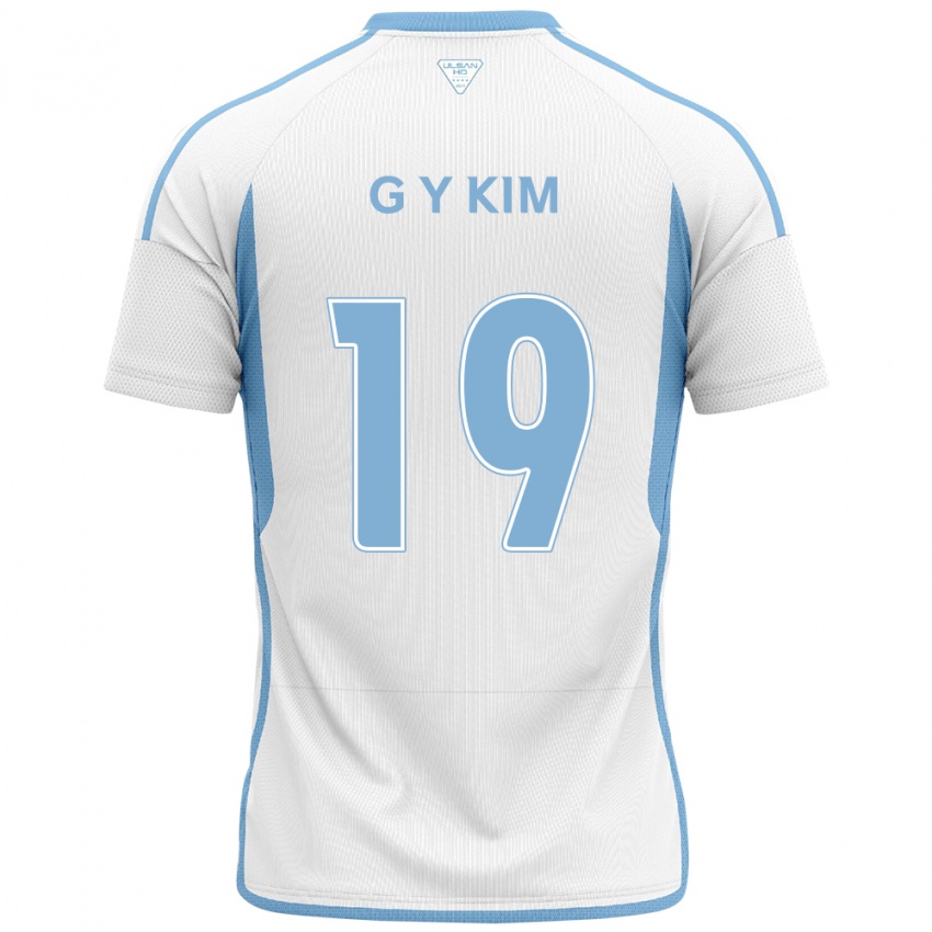 Dětské Young-Gwon Kim #19 Bílá Modrá Daleko Hráčské Dresy 2024/25 Dres