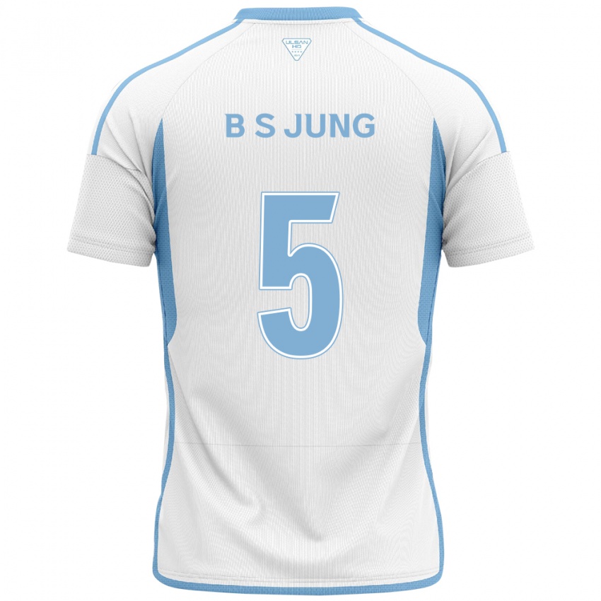 Dětské Seong-Bin Jung #5 Bílá Modrá Daleko Hráčské Dresy 2024/25 Dres