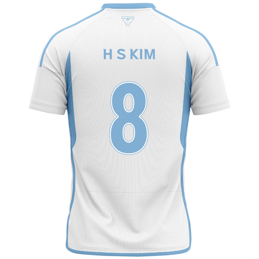 Dětské Seung-Hyun Kim #8 Bílá Modrá Daleko Hráčské Dresy 2024/25 Dres