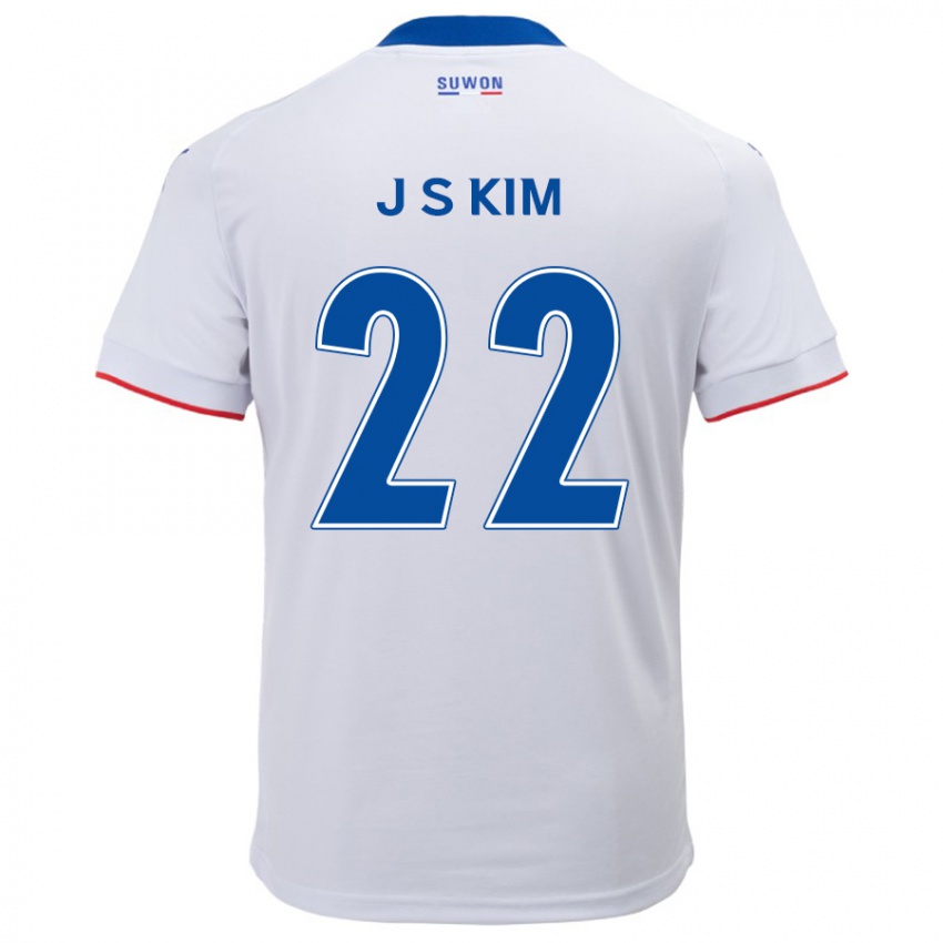 Dětské Sang-Jun Kim #22 Bílá Modrá Daleko Hráčské Dresy 2024/25 Dres