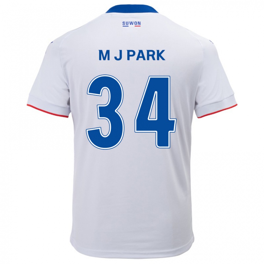 Dětské Ji-Min Park #34 Bílá Modrá Daleko Hráčské Dresy 2024/25 Dres