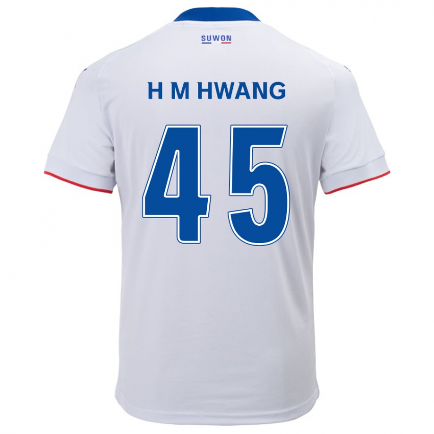 Dětské Myung-Hyun Hwang #45 Bílá Modrá Daleko Hráčské Dresy 2024/25 Dres