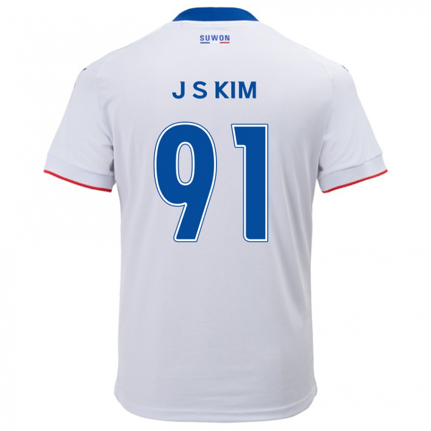 Dětské Seong-Ju Kim #91 Bílá Modrá Daleko Hráčské Dresy 2024/25 Dres