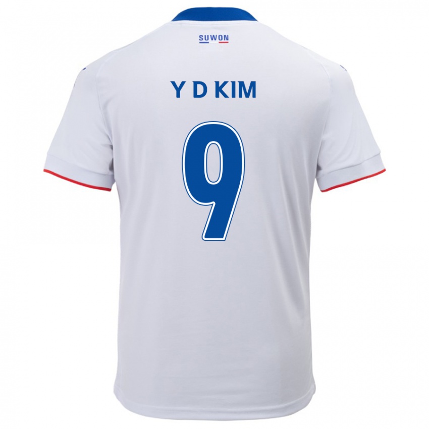 Dětské Dong-Yeon Kim #9 Bílá Modrá Daleko Hráčské Dresy 2024/25 Dres