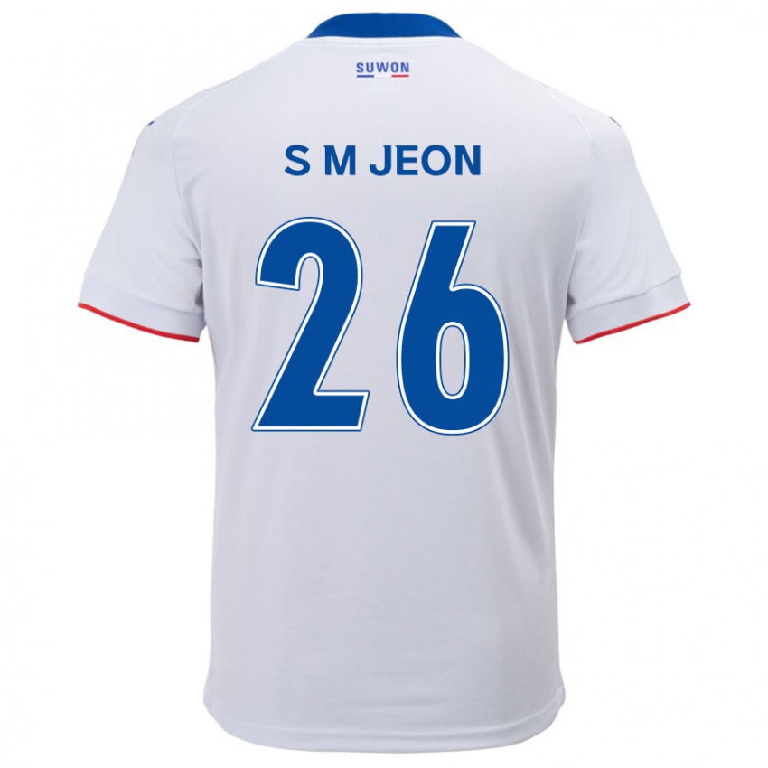 Dětské Min-Seung Jeon #26 Bílá Modrá Daleko Hráčské Dresy 2024/25 Dres