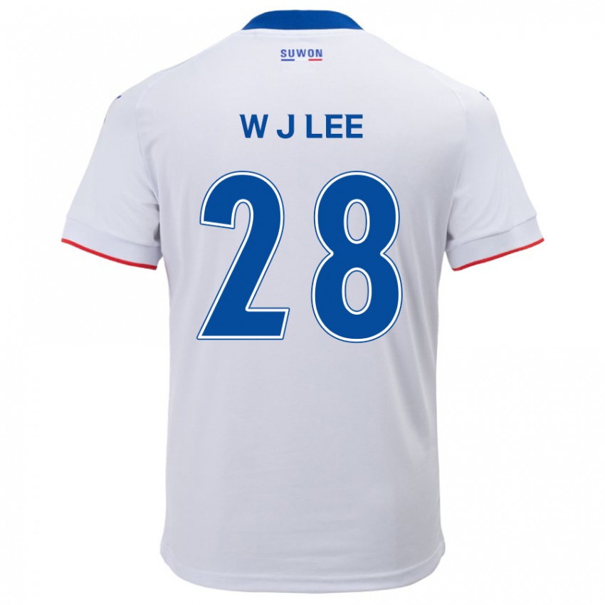 Dětské Jun-Woo Lee #28 Bílá Modrá Daleko Hráčské Dresy 2024/25 Dres