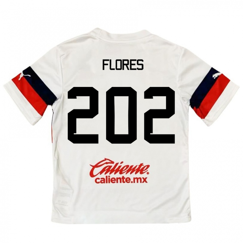 Dětské Daniel Flores #202 Bílá Červená Daleko Hráčské Dresy 2024/25 Dres