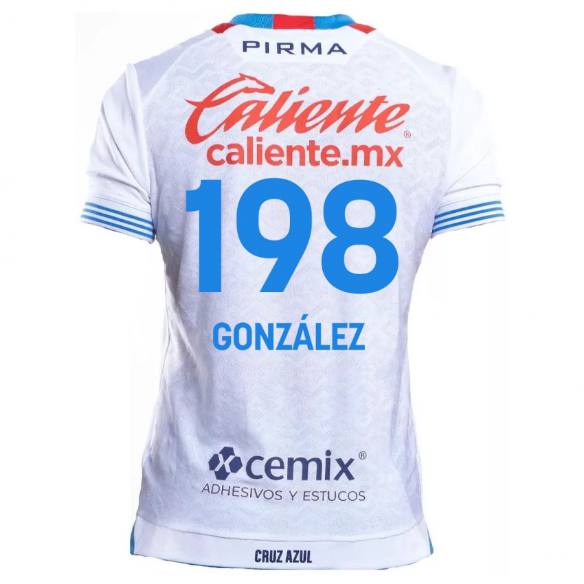 Pánské Kenneth González #198 Bílá Modrá Daleko Hráčské Dresy 2024/25 Dres