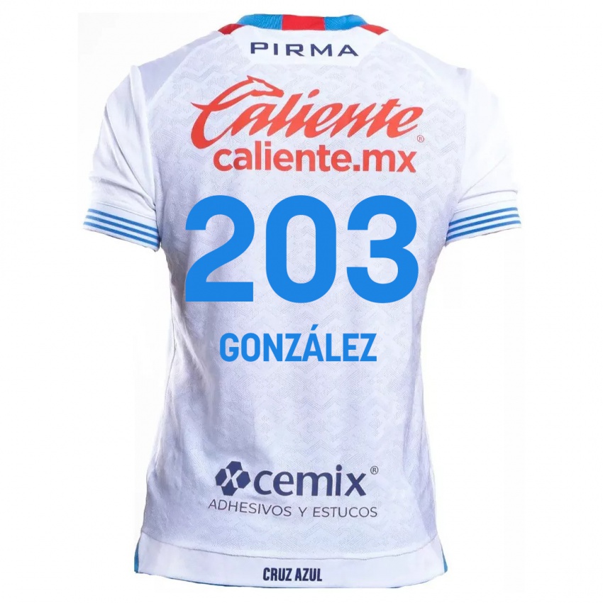 Pánské Rogelio González #203 Bílá Modrá Daleko Hráčské Dresy 2024/25 Dres