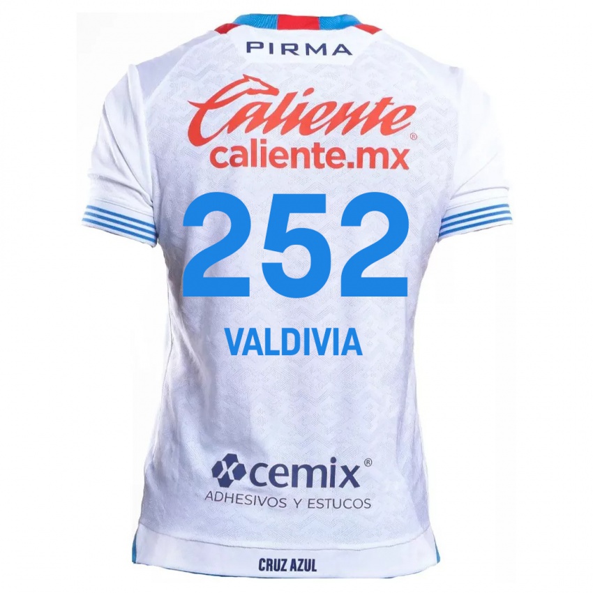 Pánské Christian Valdivia #252 Bílá Modrá Daleko Hráčské Dresy 2024/25 Dres