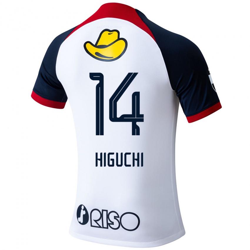 Pánské Yuta Higuchi #14 Bílá Modrá Červená Daleko Hráčské Dresy 2024/25 Dres