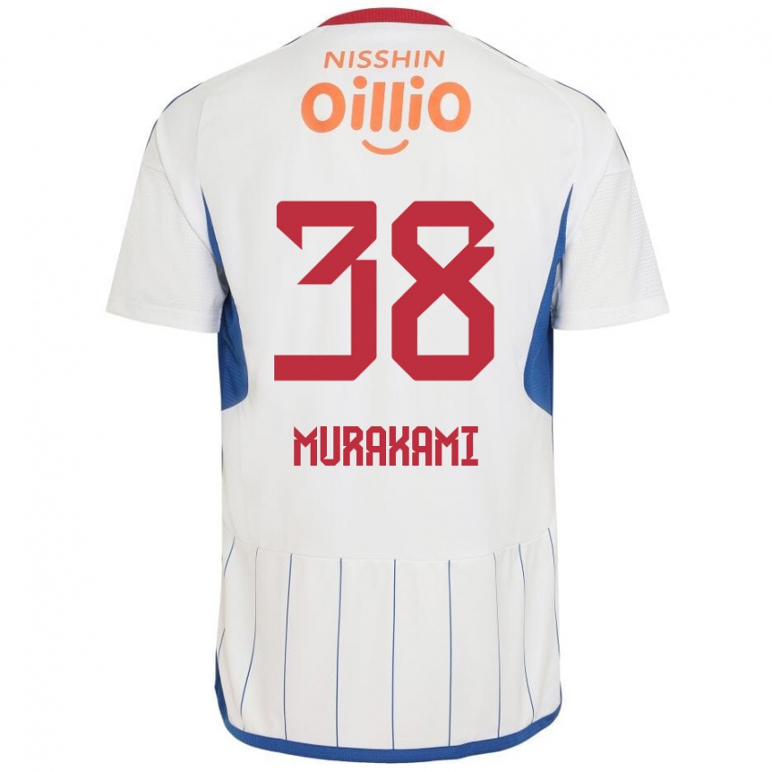 Pánské Yuhi Murakami #38 Bílá Modrá Červená Daleko Hráčské Dresy 2024/25 Dres