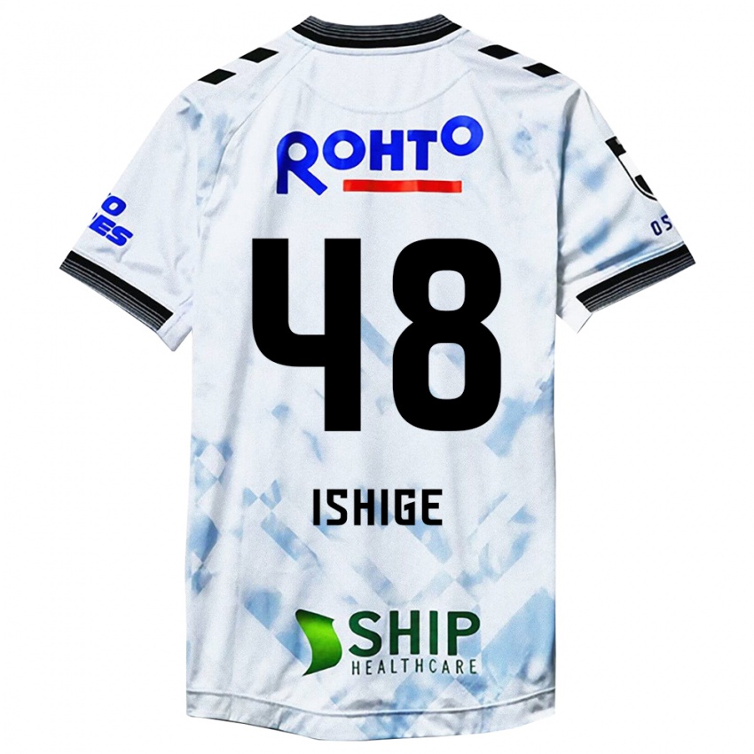 Pánské Hideki Ishige #48 Bílý Černý Daleko Hráčské Dresy 2024/25 Dres