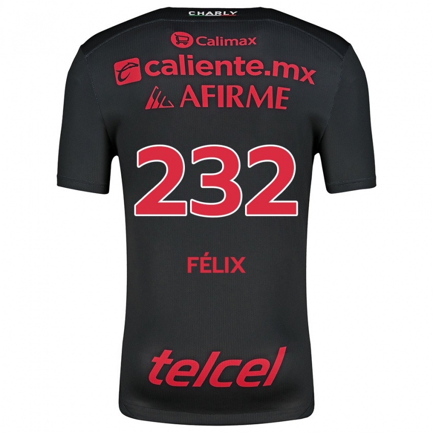 Dámské Erick Félix #232 Černá Červená Domů Hráčské Dresy 2024/25 Dres