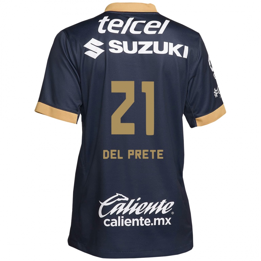 Dámské Gustavo Del Prete #21 Obsidián Zlato Bílá Daleko Hráčské Dresy 2024/25 Dres