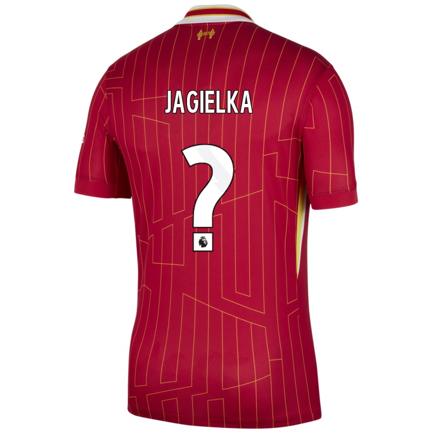 Dětské Zac Jagielka #0 Červená Žlutá Bílá Domů Hráčské Dresy 2024/25 Dres