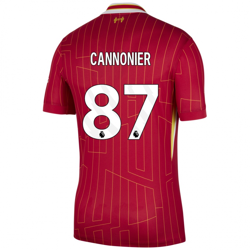 Dětské Oakley Cannonier #87 Červená Žlutá Bílá Domů Hráčské Dresy 2024/25 Dres