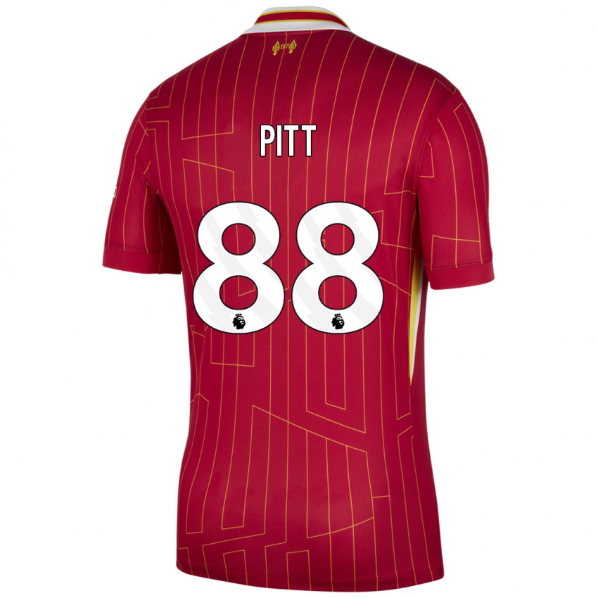 Dětské Lucas Pitt #88 Červená Žlutá Bílá Domů Hráčské Dresy 2024/25 Dres