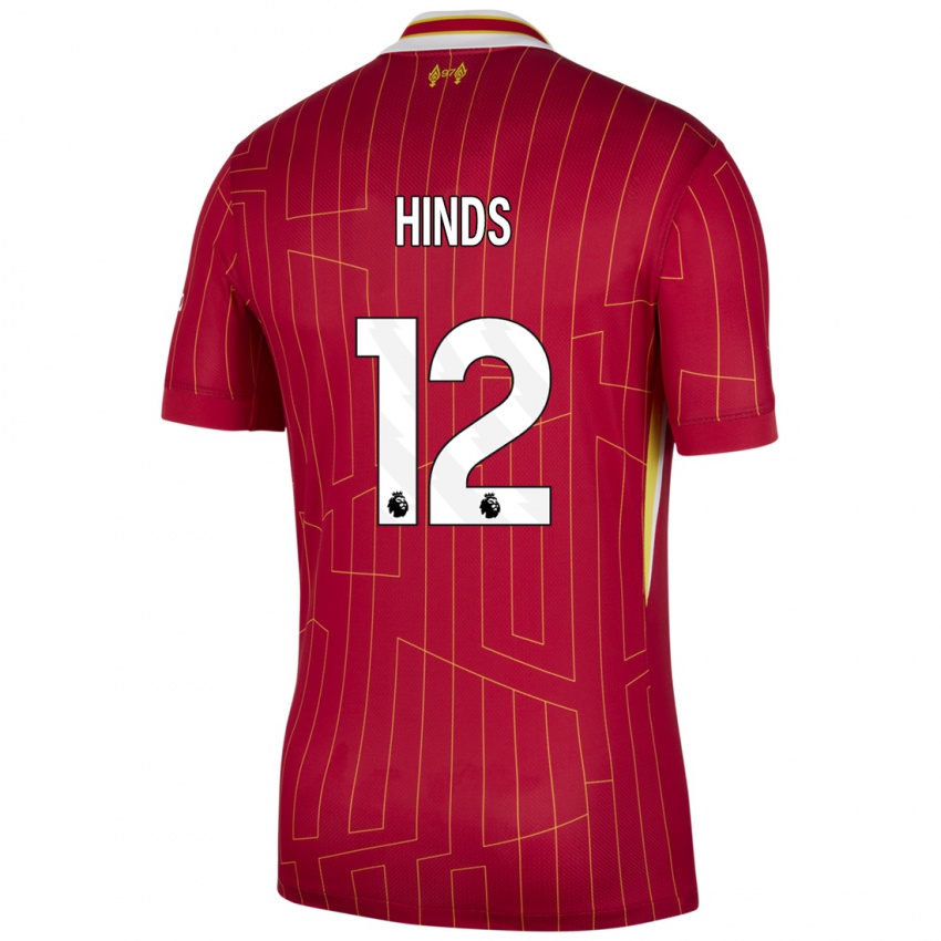 Dětské Taylor Hinds #12 Červená Žlutá Bílá Domů Hráčské Dresy 2024/25 Dres