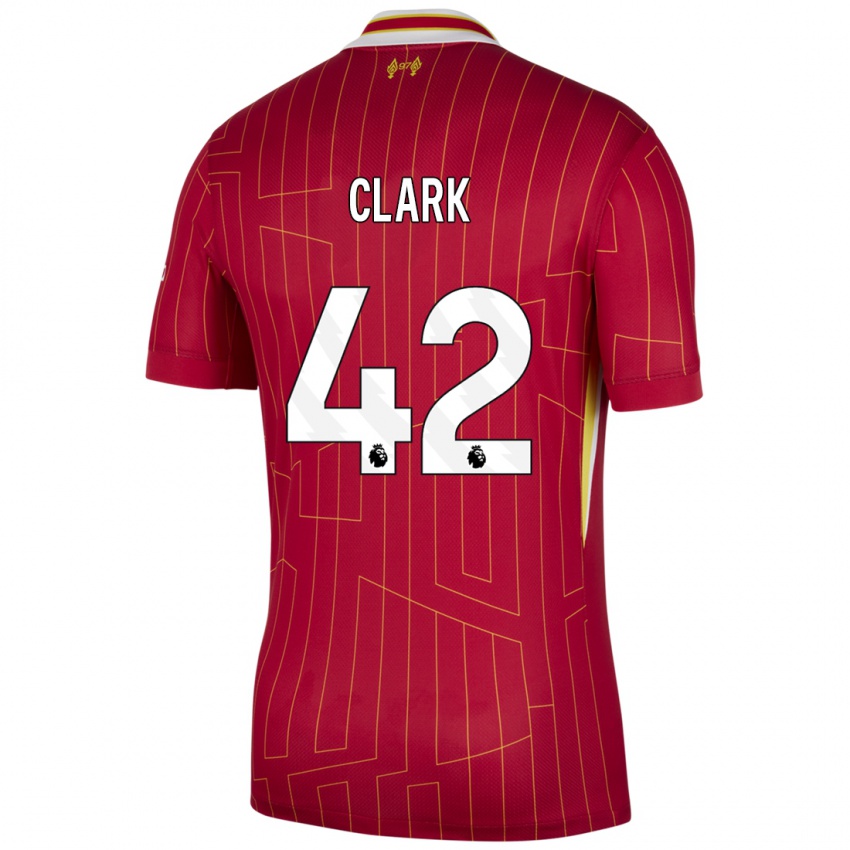 Dětské Bobby Clark #42 Červená Žlutá Bílá Domů Hráčské Dresy 2024/25 Dres