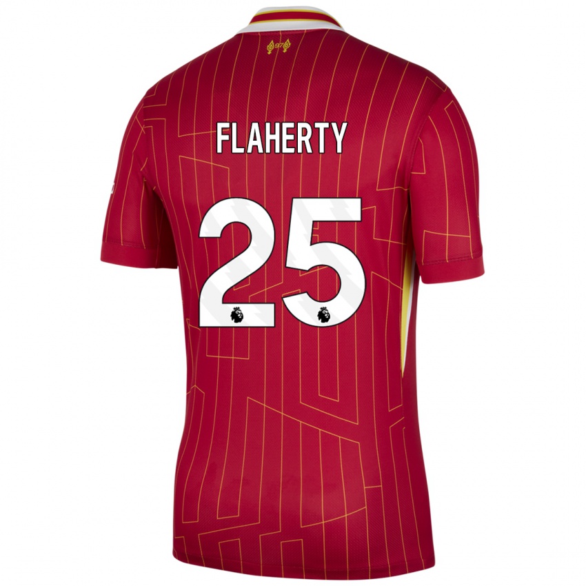 Dětské Gilly Flaherty #25 Červená Žlutá Bílá Domů Hráčské Dresy 2024/25 Dres