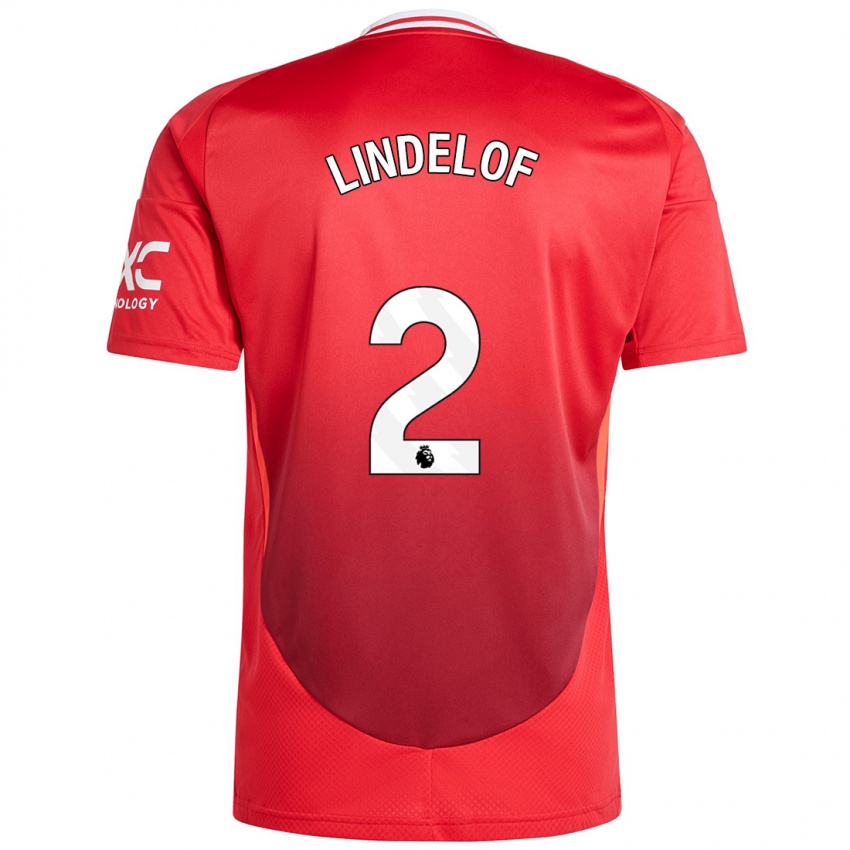 Dětské Victor Lindelof #2 Jasně Červená Domů Hráčské Dresy 2024/25 Dres